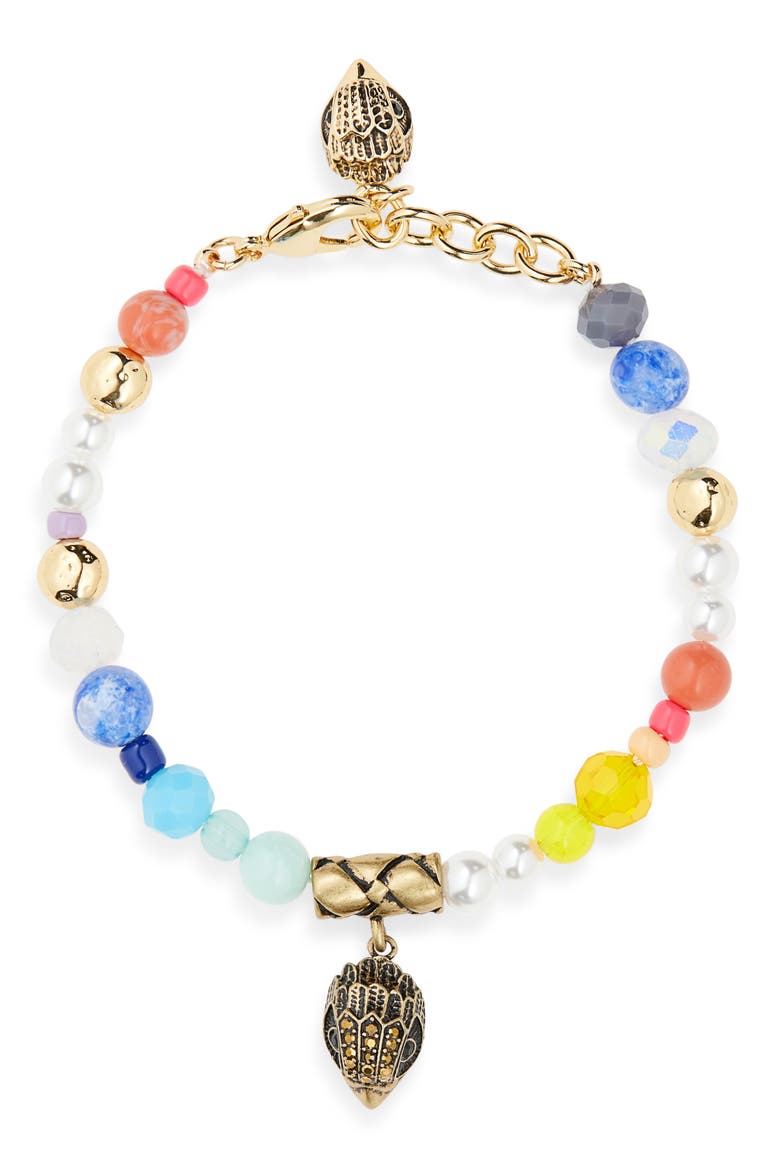 Mixed Stone Eagle Charm Bracelet, Main, color, GOLD/ MULTI