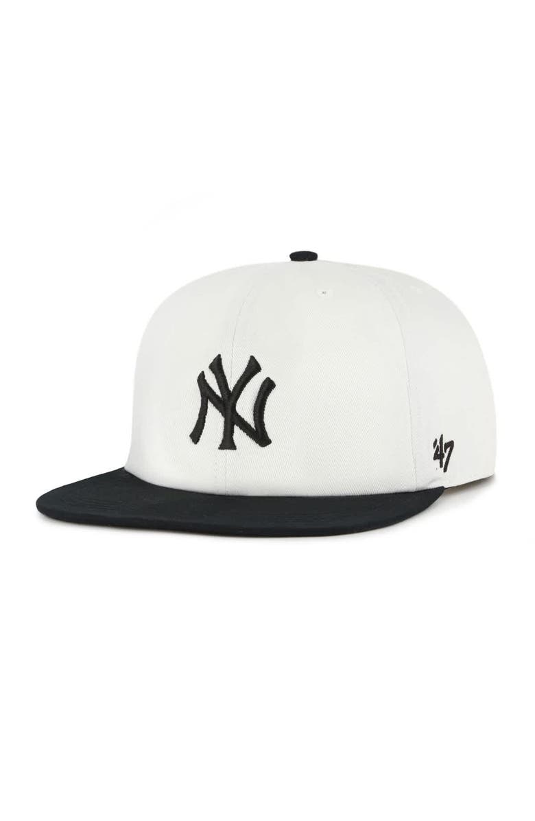 '47 Men's '47 White/Black New York Yankees Foundation Captain Snapback Hat, Alternate, color, White
