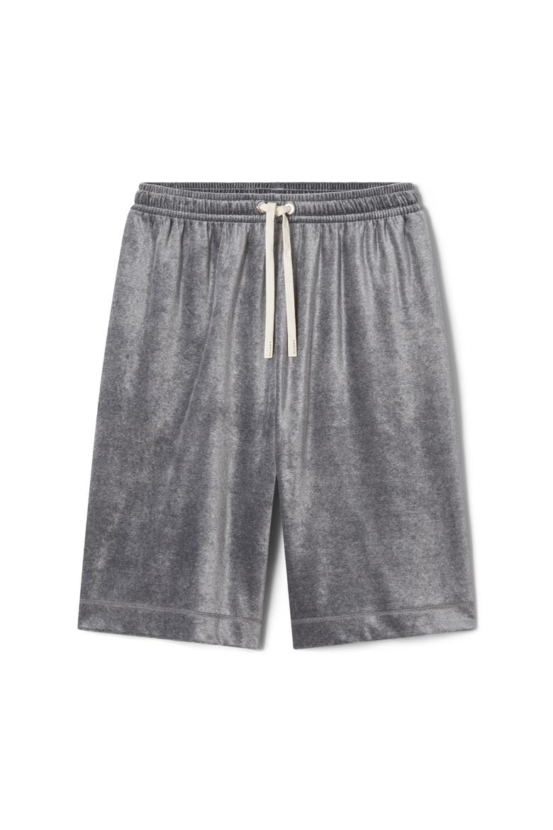 Velvet Bermuda Shorts, Alternate, color, Dark Grey