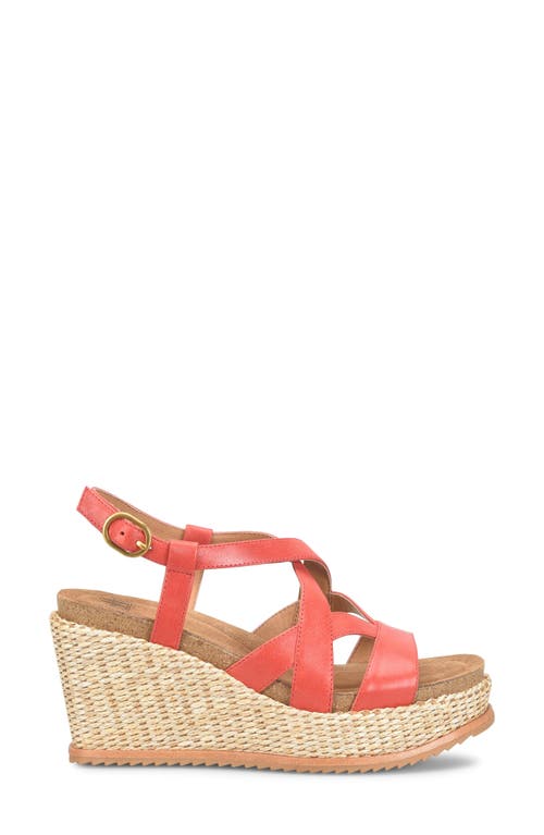 Söfft Devyn Slingback Espadrille Platform Wedge Sandal In Red Coral