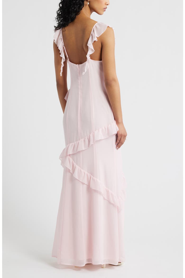 Asymmetric Ruffle Tiered Maxi Dress, Alternate, color, PINK BALM