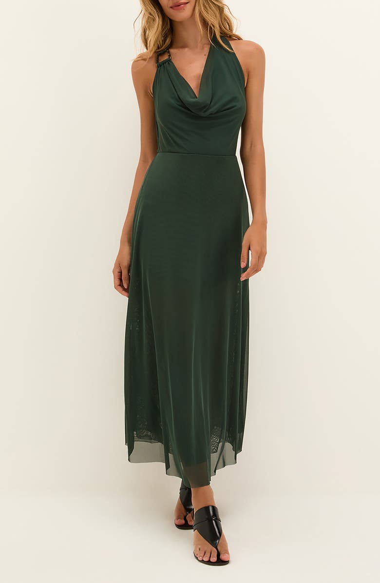 ViX Paula Hermanny Caylle Halter Mesh Cover-Up Dress, Main, color, Green