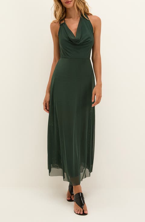 Caylle Halter Mesh Cover-Up Dress