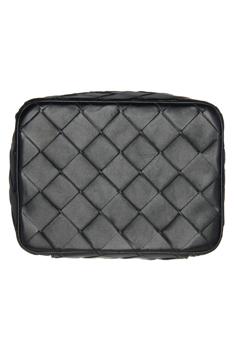 Intrecciato Leather East/West Vanity Case, Alternate, color, BLACK-GOLD
