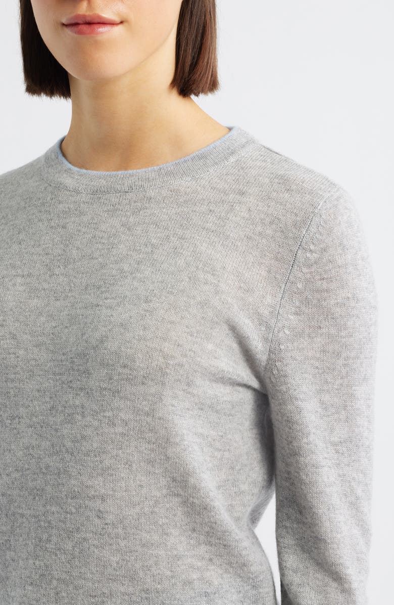 Griffen Play Colorblock Wool & Cashmere Crewneck Sweater, Alternate, color, Light Grey Combo