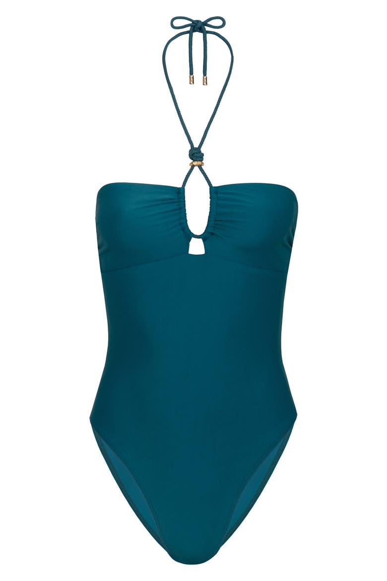 Gal One Piece Swimsuit, Alternate, color, GREEN