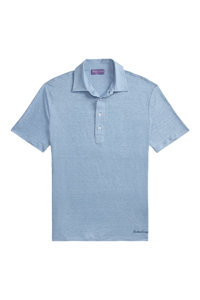 Linen Jersey Polo, Alternate, color, BLUE