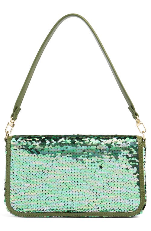Lk Bennett Zoe Sequin Shoulder Bag In Green