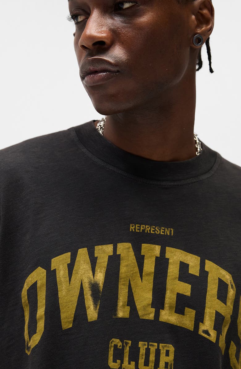 Represent Owners' Club Cotton Logo Graphic T-Shirt, Alternate, color, Faded Black