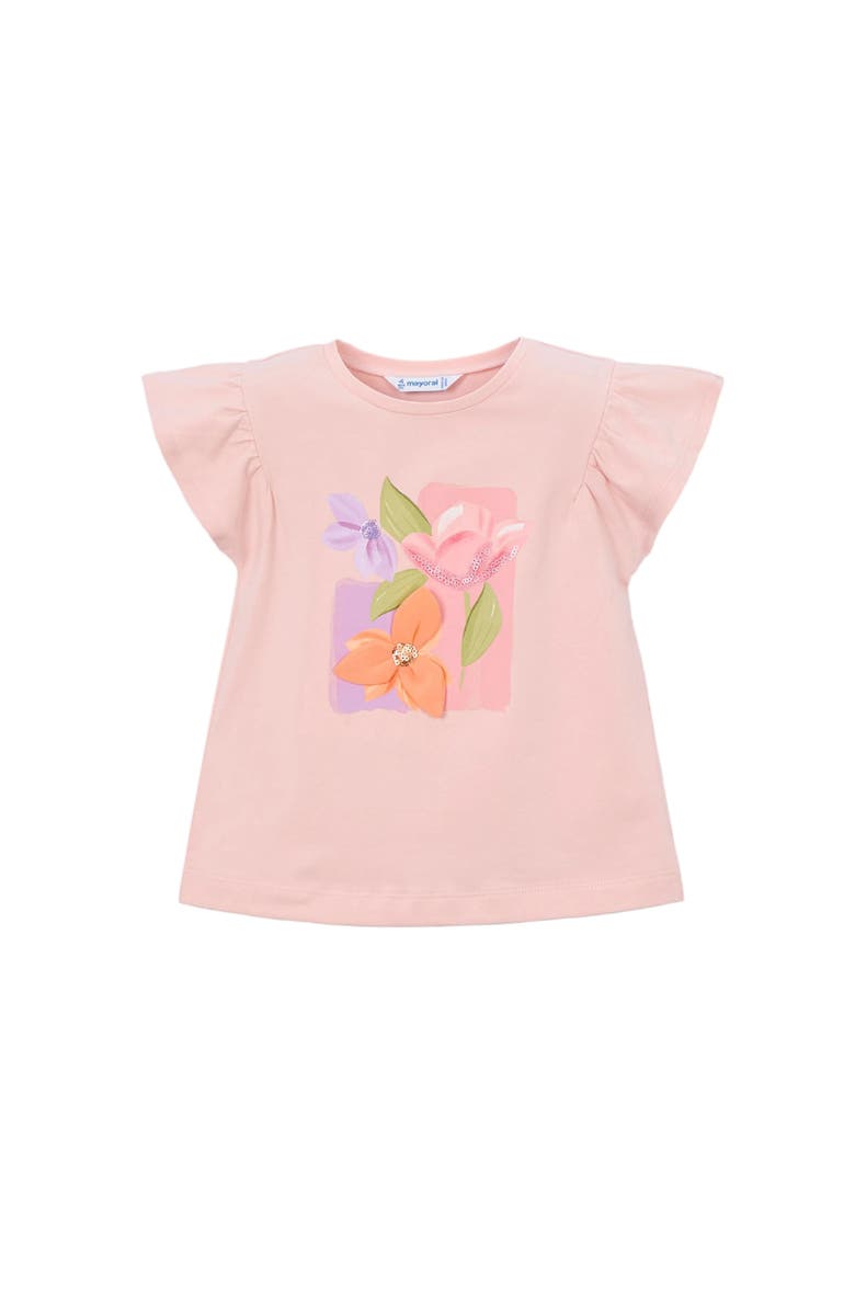 Mayoral T-Shirt With Ruffled Sleeves, Main, color, Pink