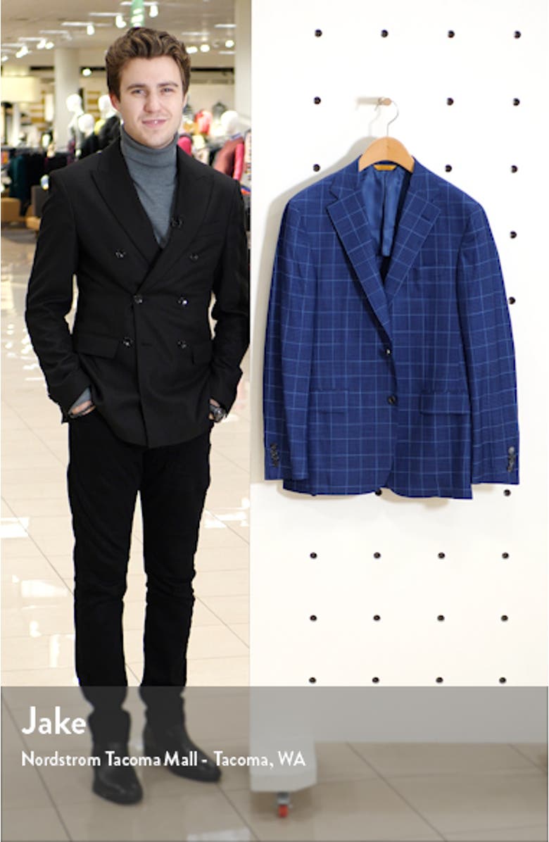 Classic Fit Plaid Wool & Silk Sport Coat, sales video thumbnail