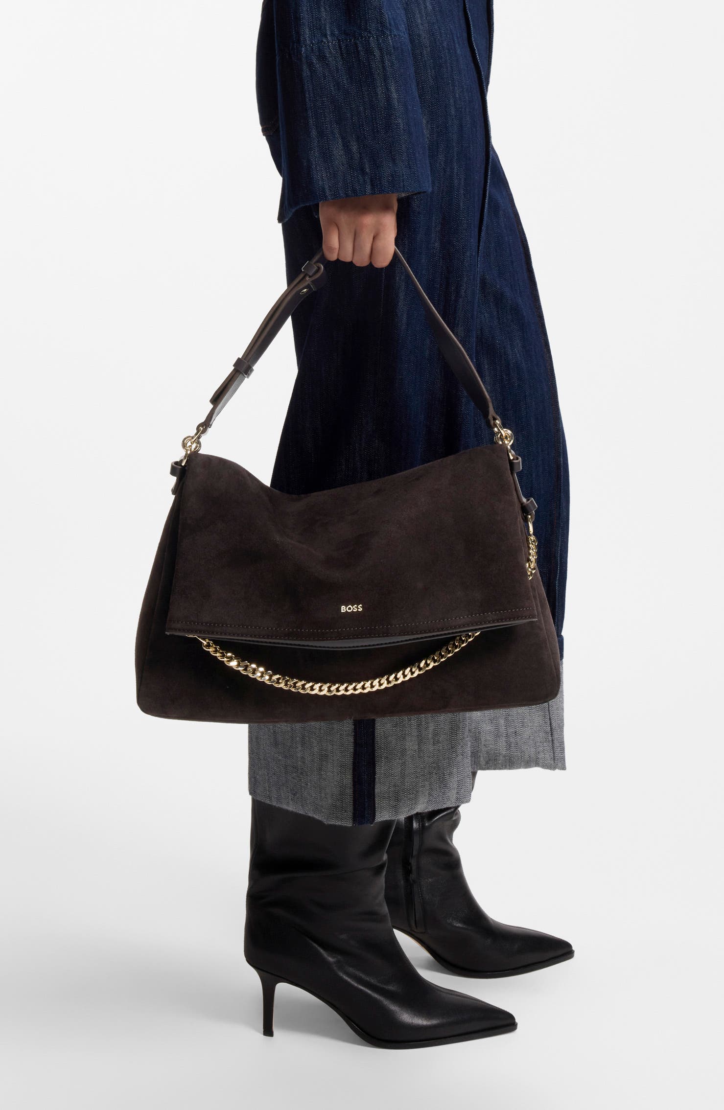Yelena Shoulder Bag, Main, color, DARK BROWN