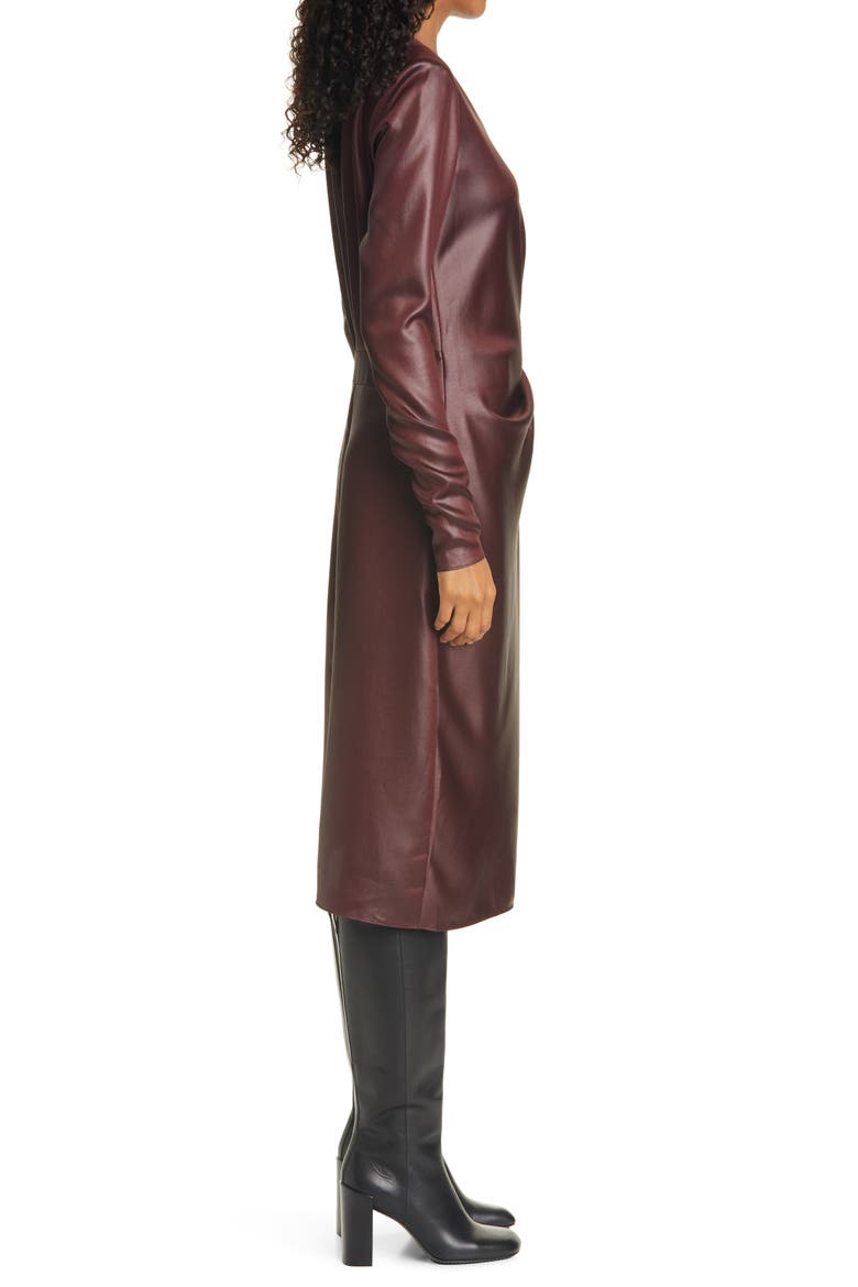 McKenzie Faux Leather Dress, Alternate, color, BURGUNDY