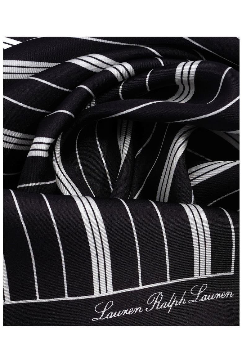 Classic Polka Dot Silk Square Scarf, Alternate, color, BLACK