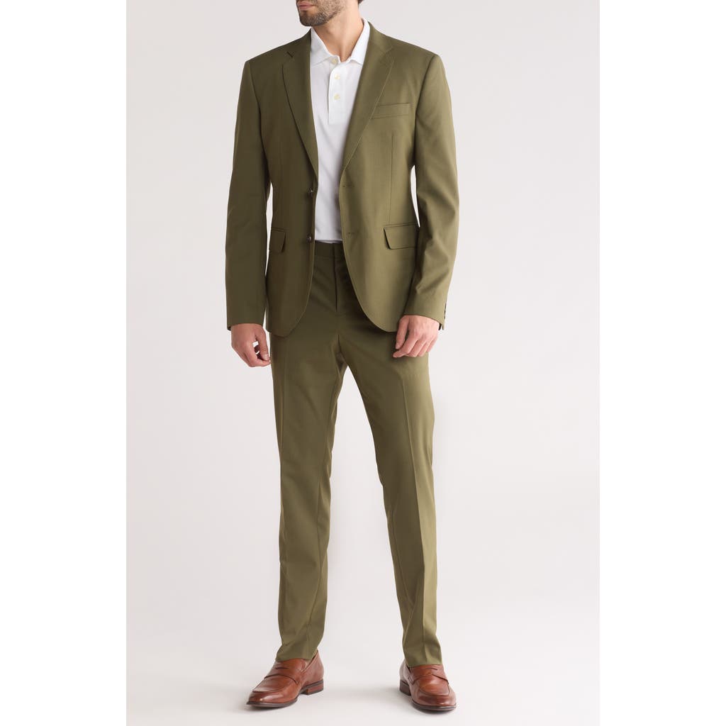 Nordstrom Rack Extra Trim Fit Suit In Green Cypress