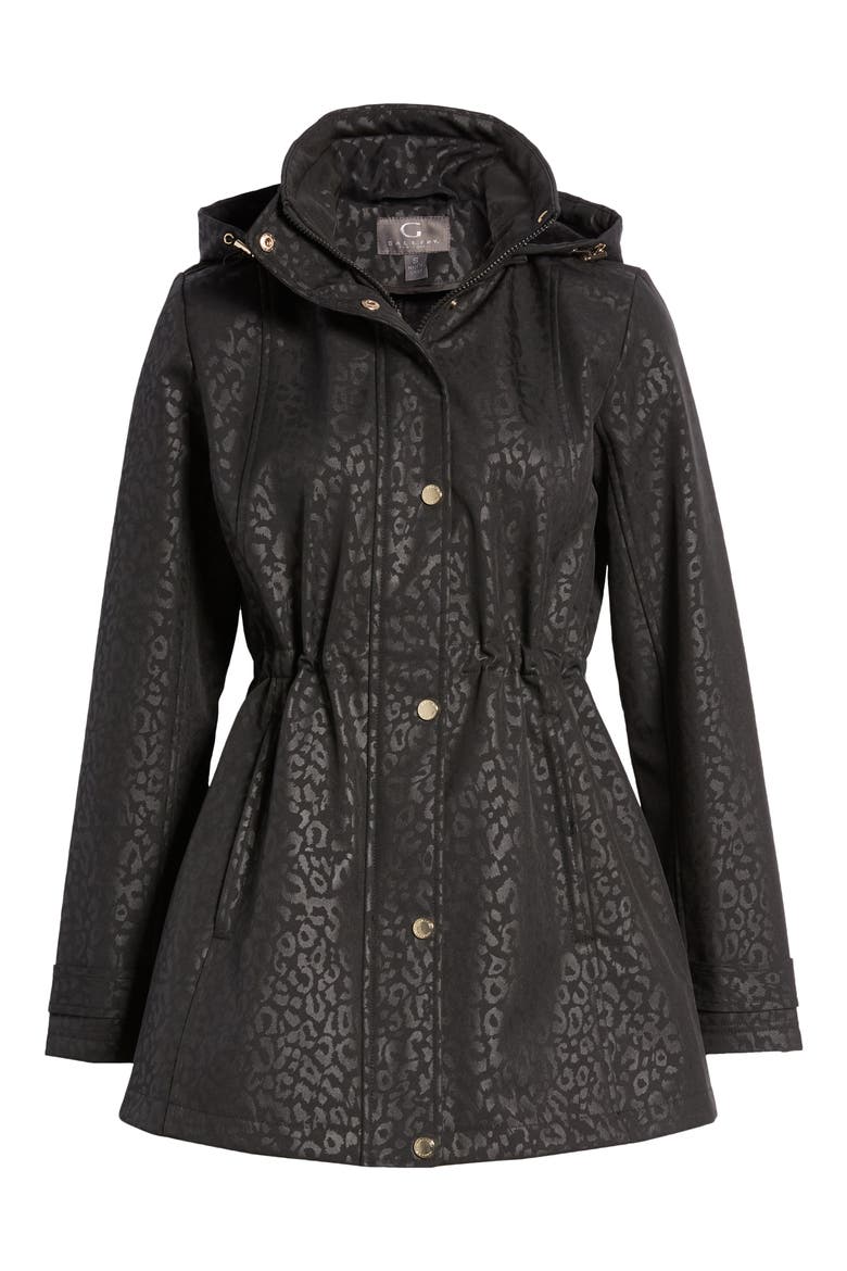 Soft Shell Water Resistant Raincoat, Alternate, color, LEOPARD