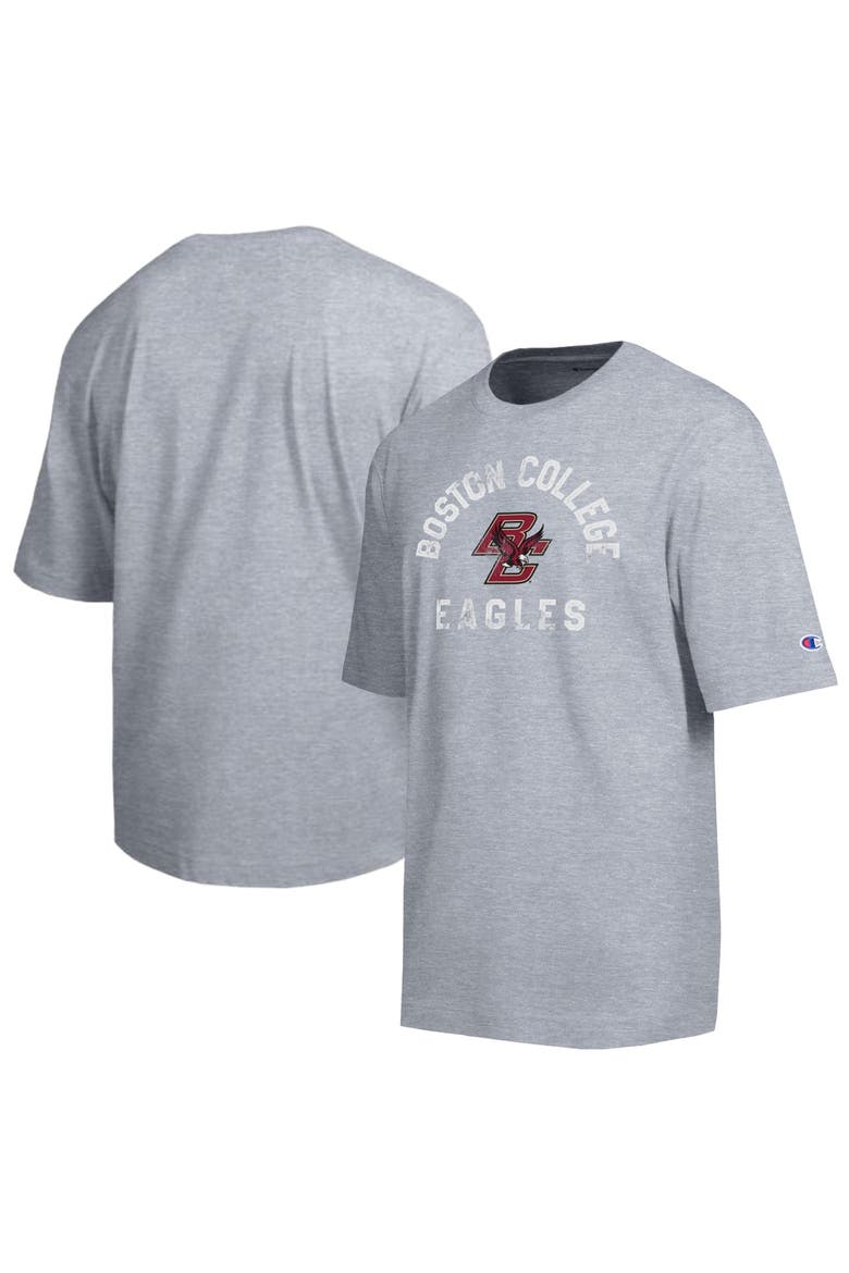 Men's Champion  Heather Gray Boston College Eagles Weathered Team T-Shirt, Main, color, Heather Gray