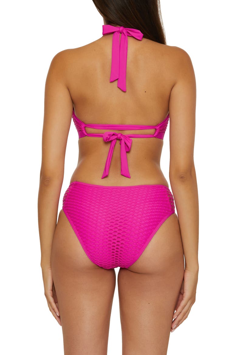 Castaway High Neck Bikini Top, Alternate, color, AZALEA