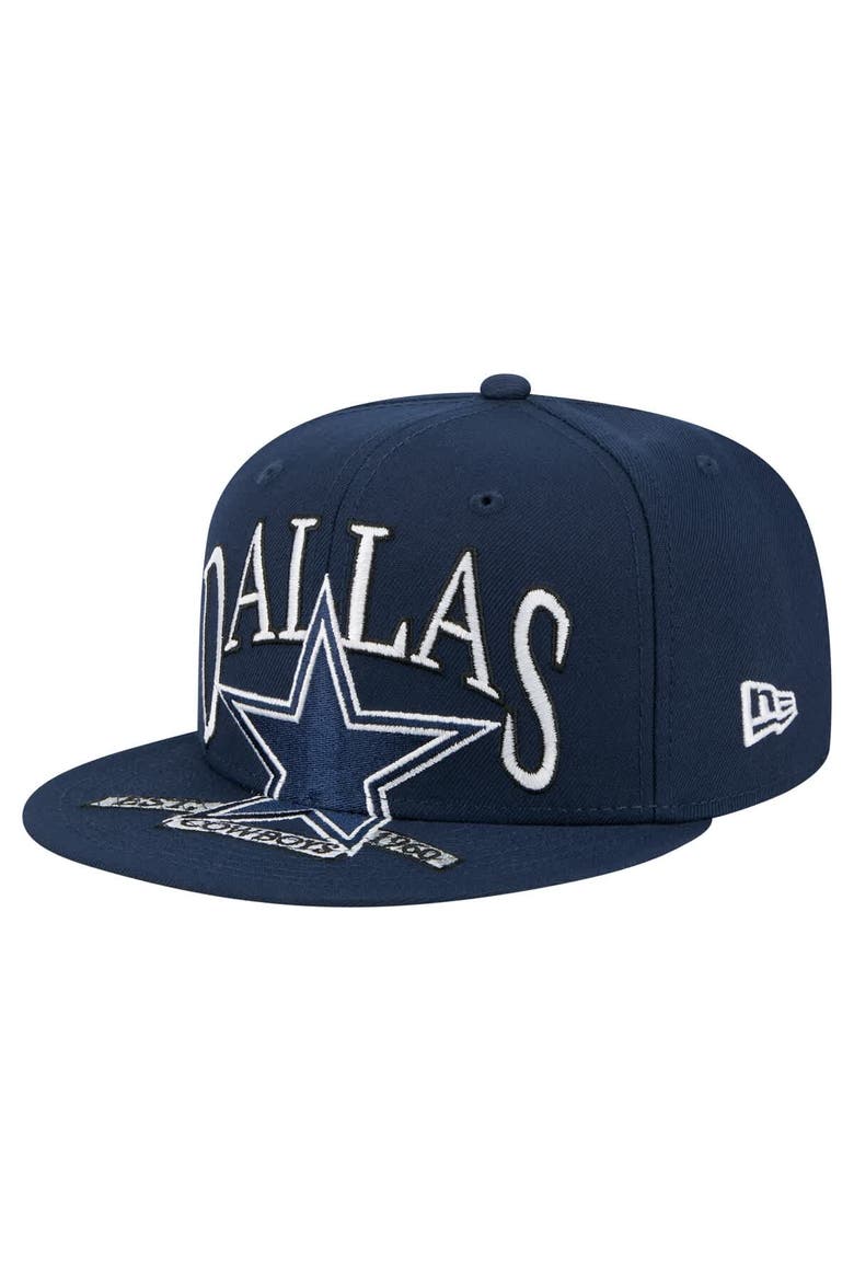 Men's New Era Navy Dallas Cowboys Oversized 59FIFTY Fitted Hat, Alternate, color, Navy