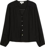 Cloth & Stone Ladder Stitch Front Button Top