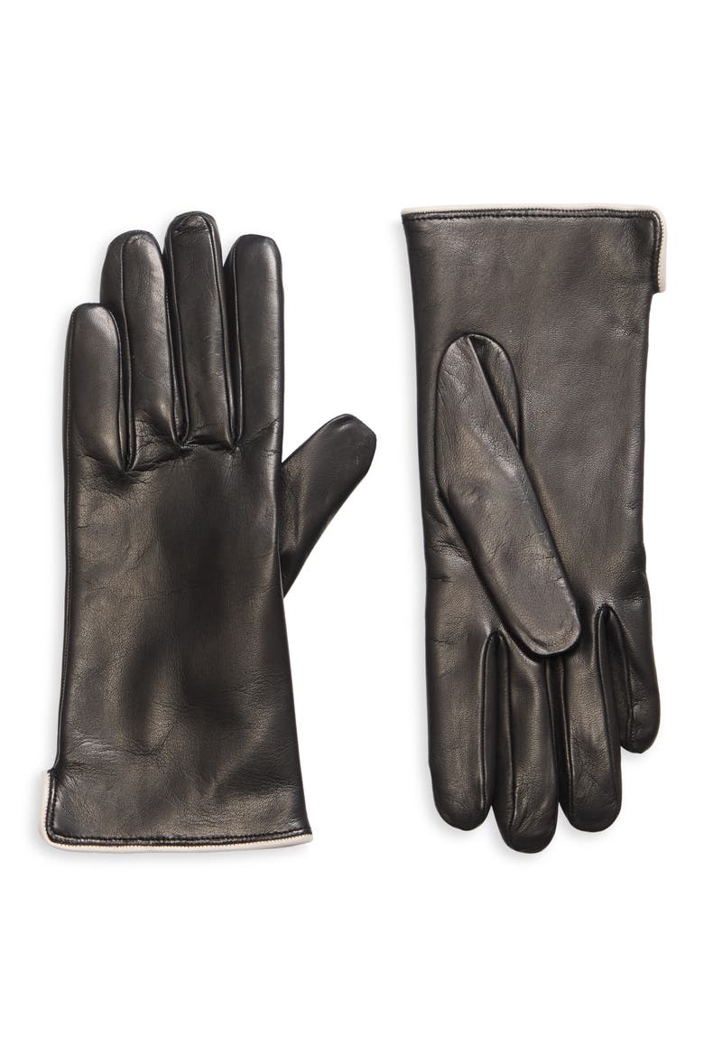 The Kyle Short Leather Gloves, Main, color, BLACK
