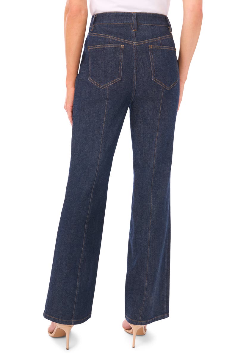 CeCe Seamed High Waist Flare Jeans, Alternate, color, Indigo Night