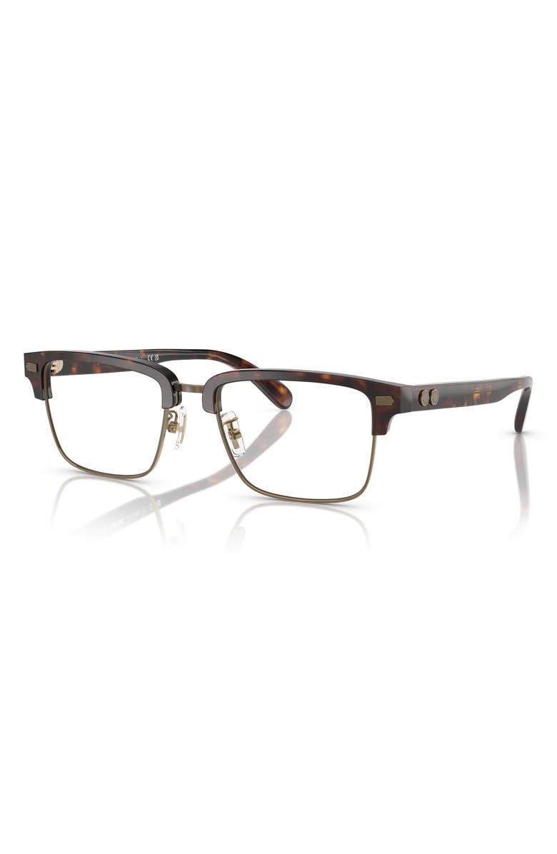 COACH 54mm Square Optical Glasses, Alternate, color, Dark Tortoise / Demo Lens