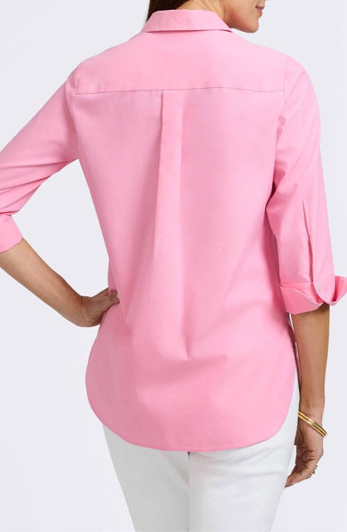 Foxcroft Madison Popover Cotton Oxford Shirt In Pink Sea Glass