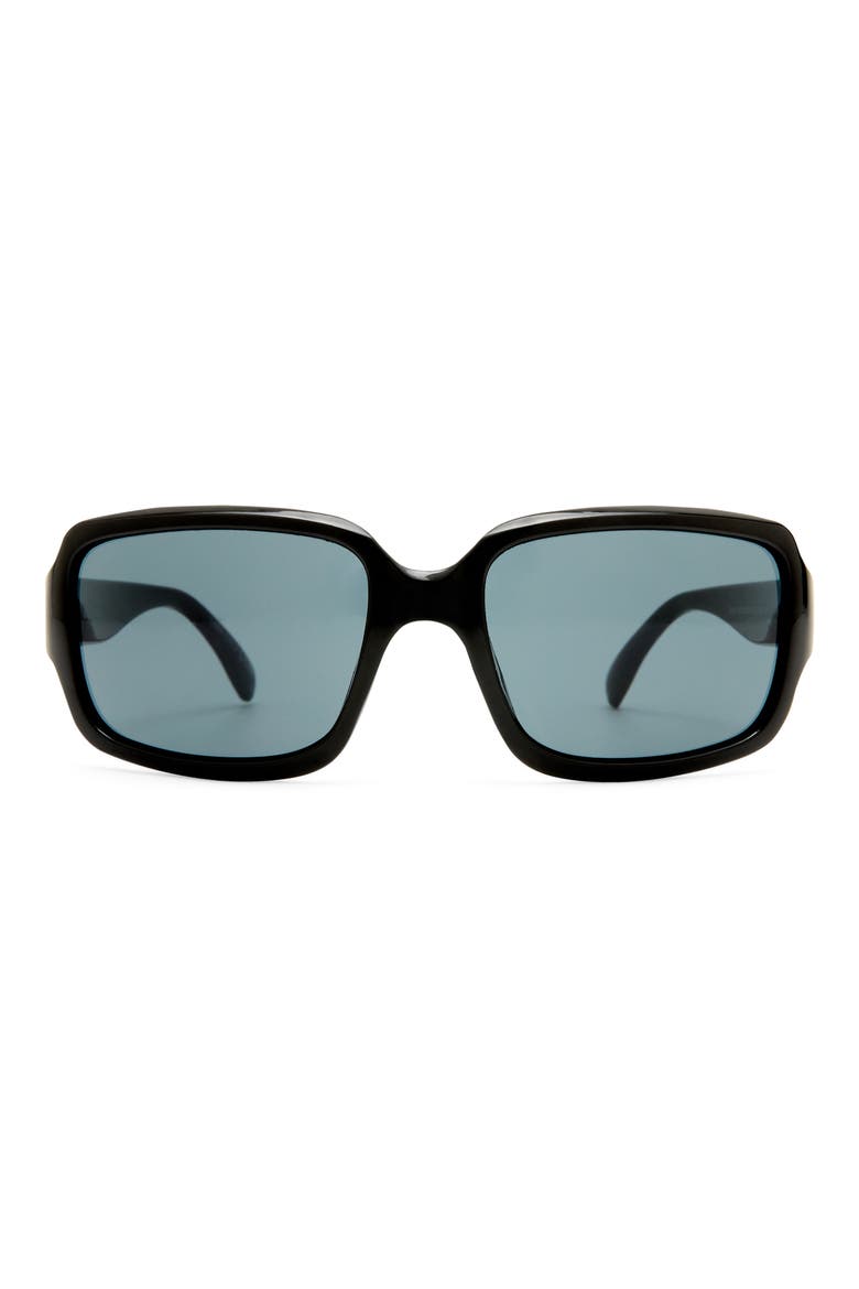Ignite 52mm Rectangular Sunglasses, Main, color, BLACK / SMOKE MONO