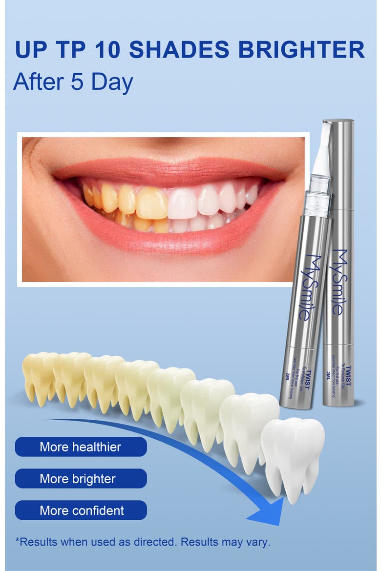 Teeth Whitening Pen Kit 14 Treatments - Non-Sensitive Teeth Whitening Gel Pen, Alternate, color, Silver