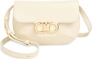 FERRAGAMO Lizzy Double Gancio Leather Crossbody Bag