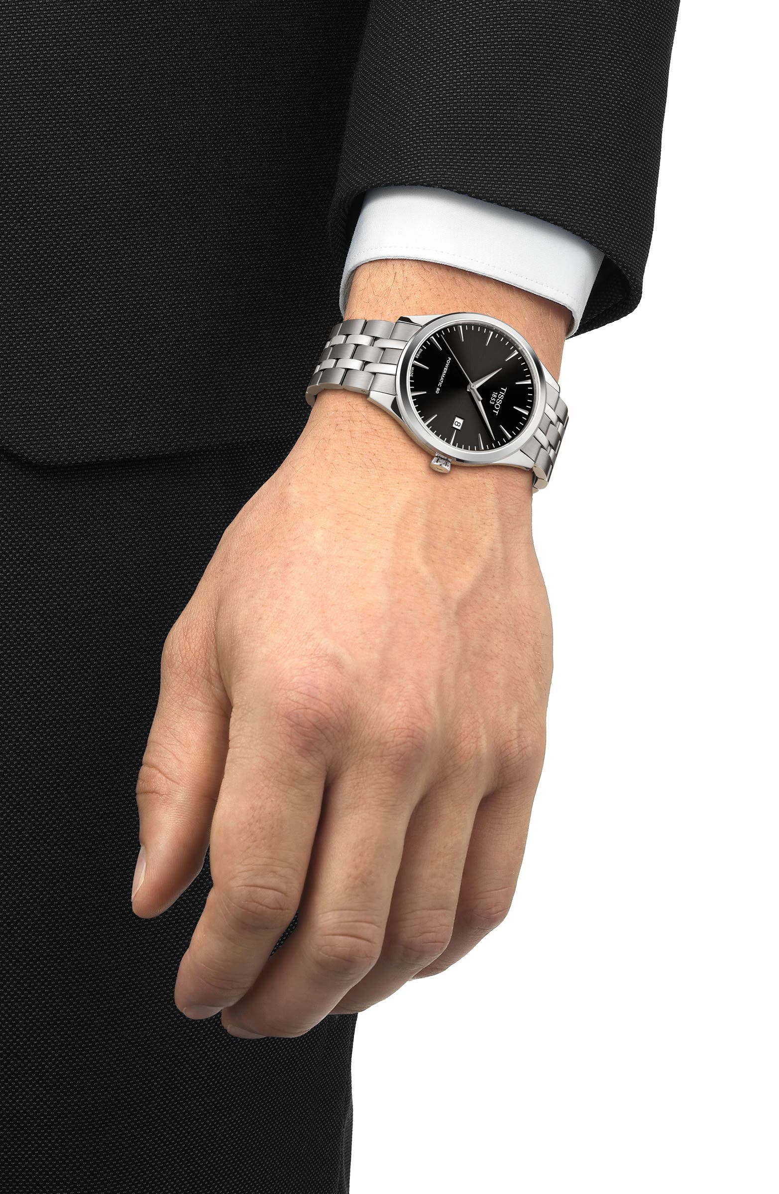 【電池交換済】ティソ TISSOT Classic Dreamブラック文字盤 Tissot Classic Dream Automatic Bracelet Watch, 40mm (Men) | Nordstrom