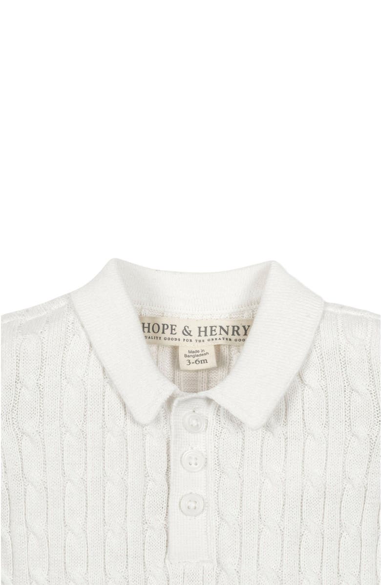 Hope & Henry Baby Organic Shortie Cable Sweater Romper, Infant, Alternate, color, 