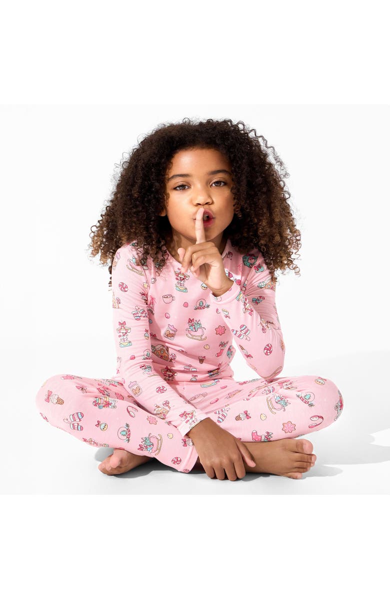 Bellabu Bear Kids' Candy Cane Lane Set of 2 Piece Pajamas, Alternate, color, Candy Cane Lane