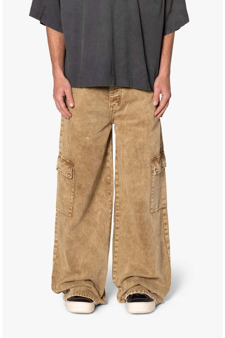 Void Baggy Denim Cargo Pants, Main, color, BROWN