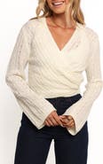 Petal & Pup Kaelie Cable Knit Wrap Front Top