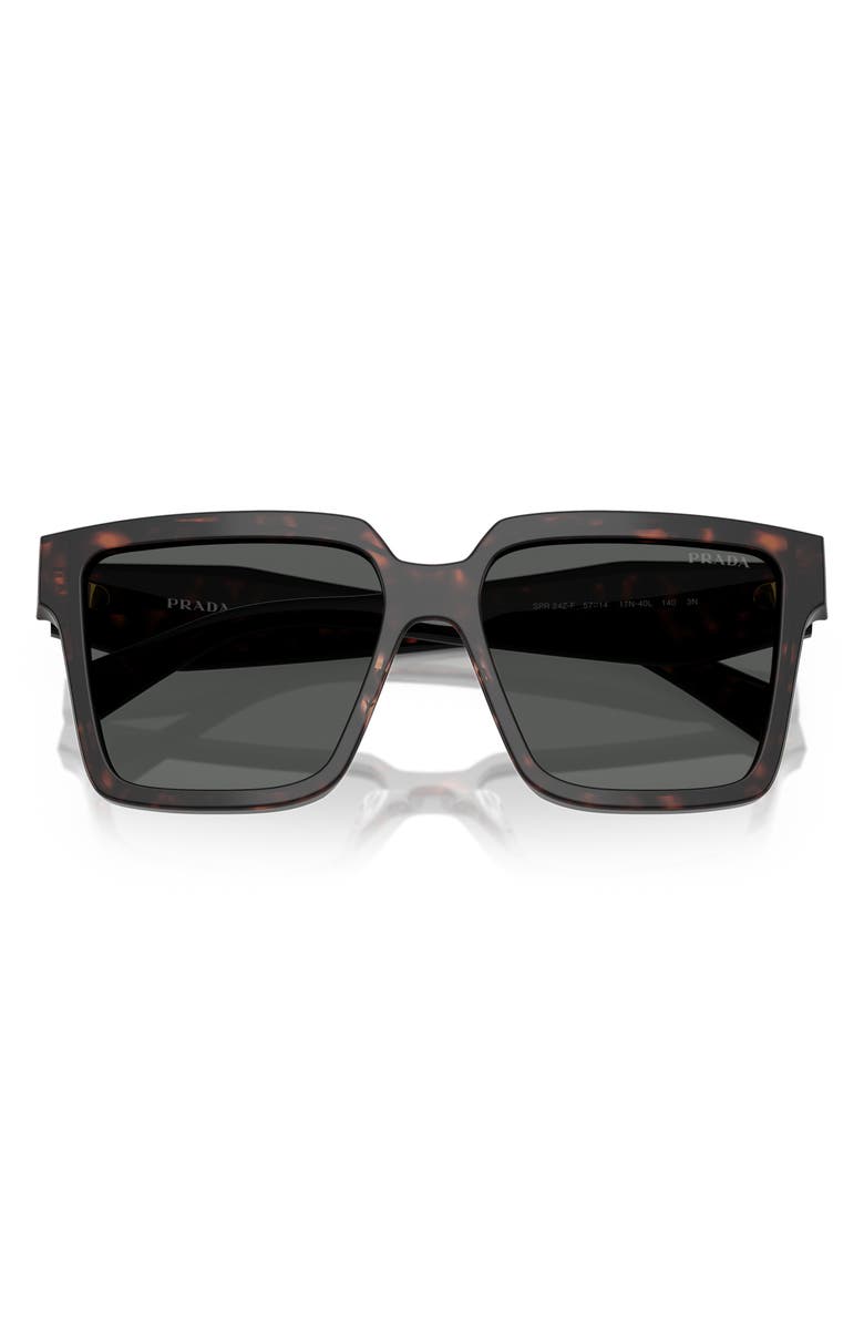Prada 56mm Square Sunglasses, Alternate, color, Dark Grey