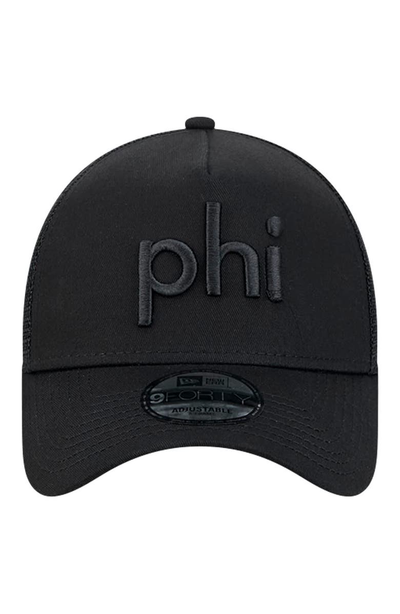 New Era Men's New Era Black Philadelphia Eagles Domain 9FORTY A-Frame Trucker Adjustable Hat, Alternate, color, Black