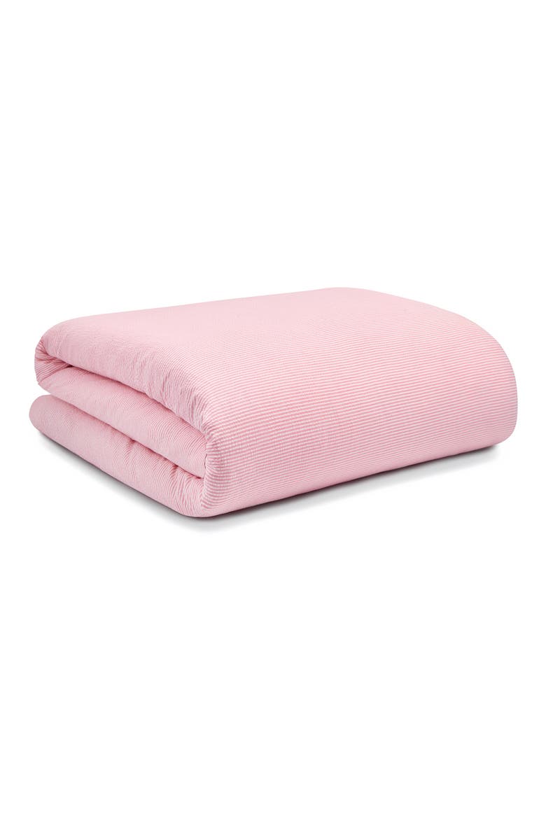 Seersucker Duvet Cover, Alternate, color, DUSTY PINK