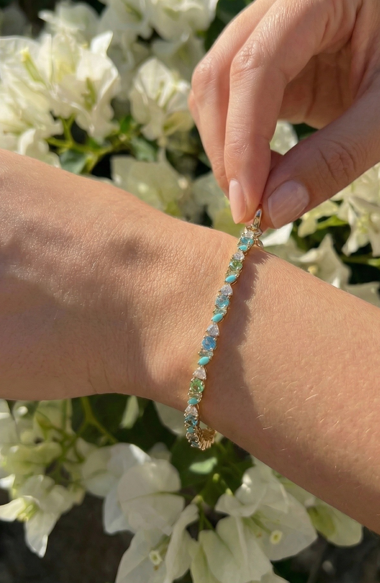NATIVE GEM Vienna Opal Tennis Bracelet, Alternate, color, Turquoise