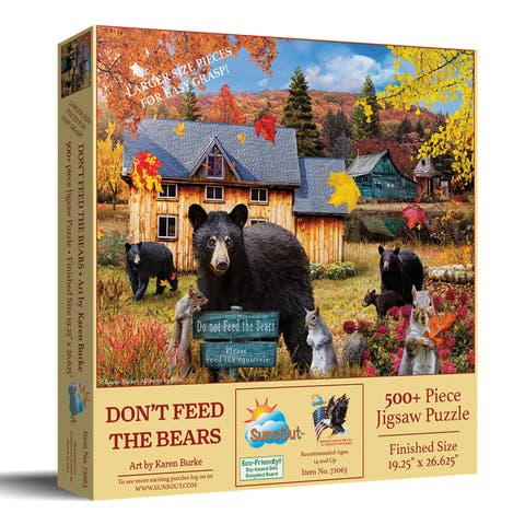 Dont Feed the Bears 500 piece Jigsaw Puzzle for Adults Large Pieces