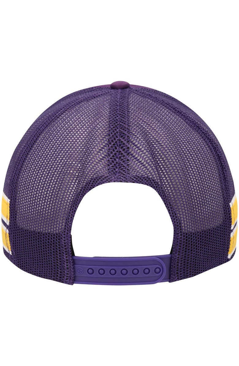 '47 Men's '47 Purple Los Angeles Lakers Sidebrand Stripes Trucker Adjustable Hat, Alternate, color, Purple