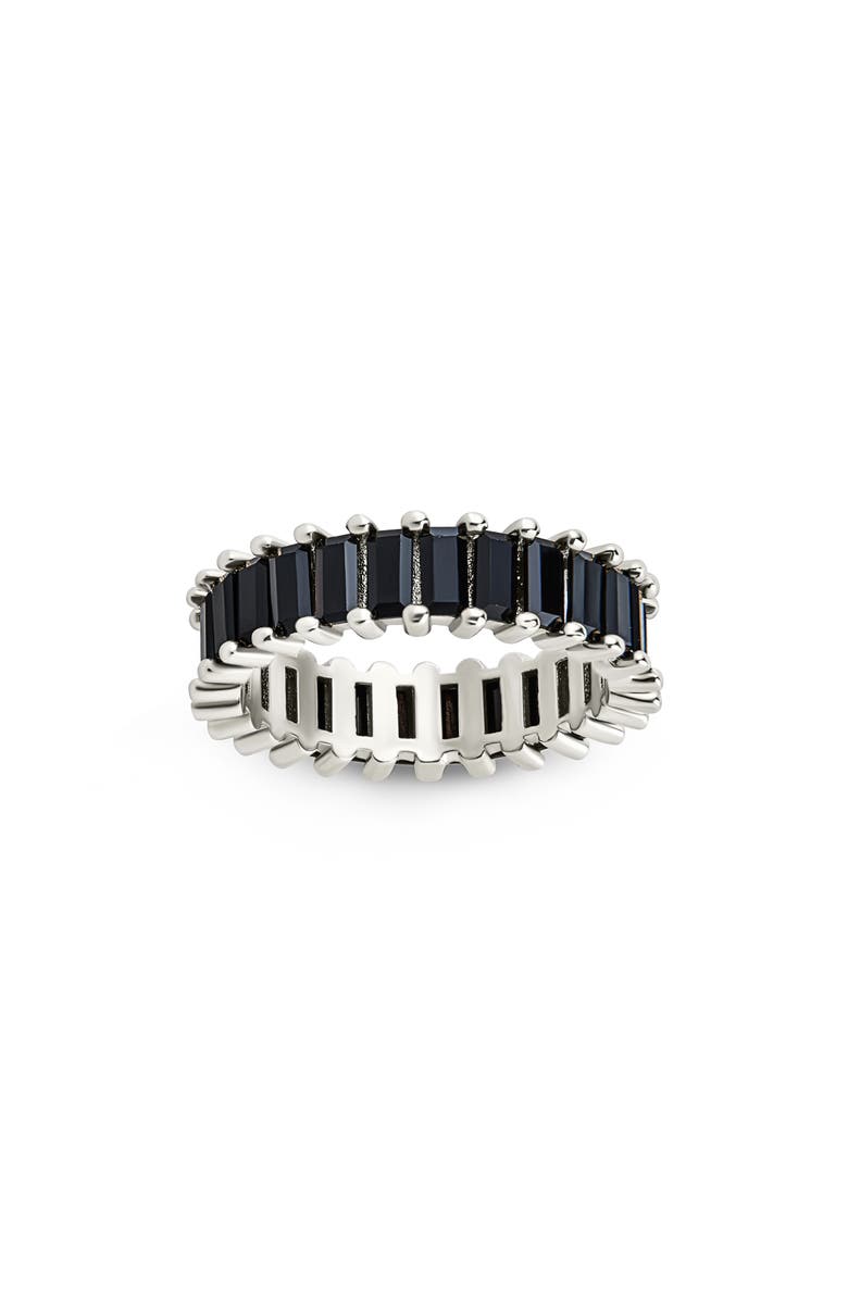 Sterling Forever Caroline Rainbow Cubic Zirconia Eternity Ring, Main, color, Silver/Black