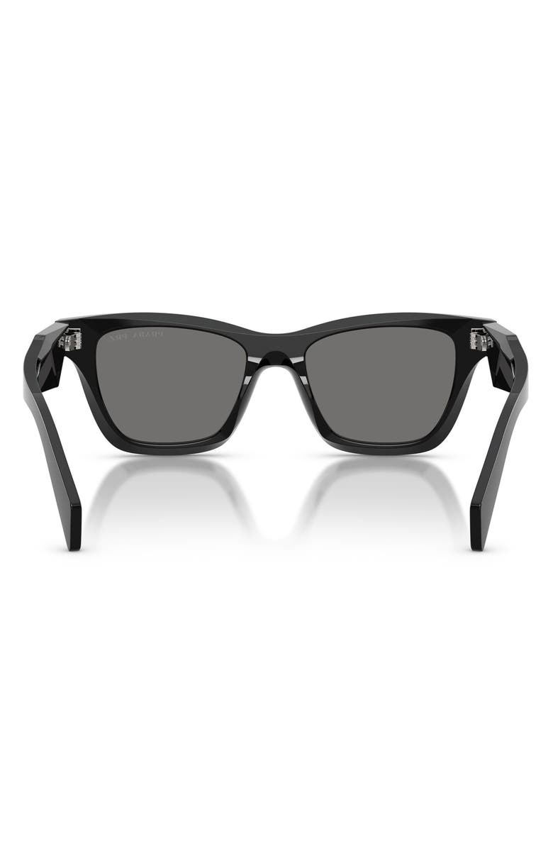 Prada 51mm Polarized Butterfly Sunglasses, Alternate, color, Black / Dark Grey Polar