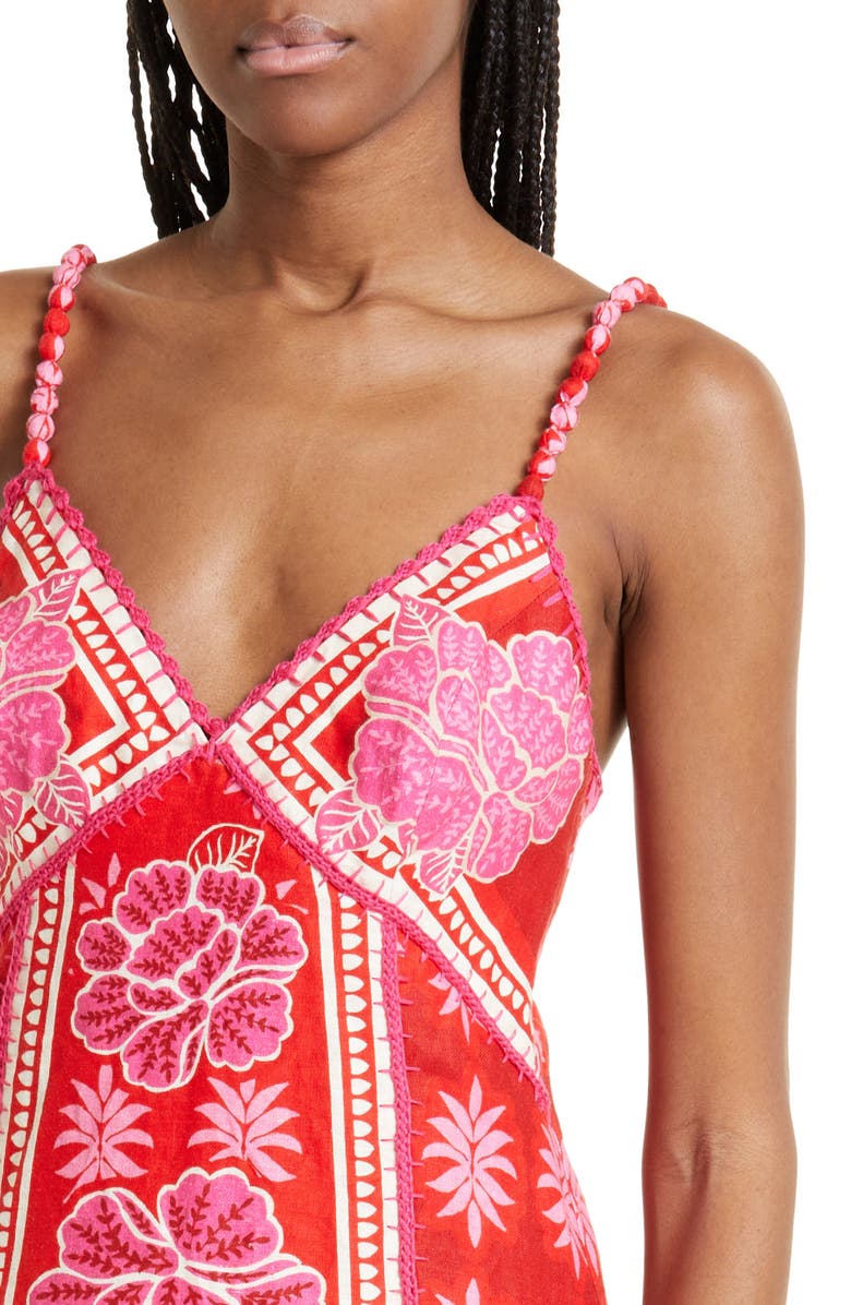 FARM Rio Summer Sunrise Embroidered Linen Maxi Dress, Alternate, color, 