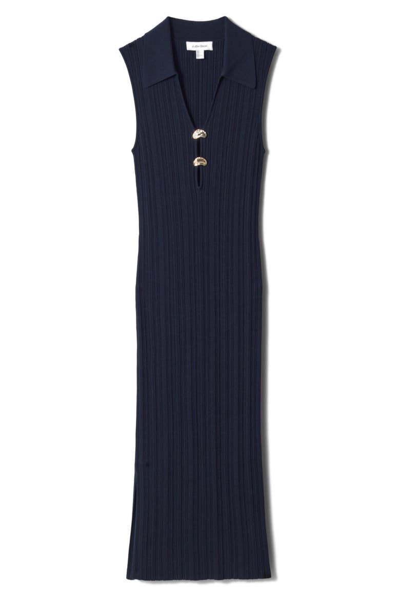 Sleeveless Rib Midi Sweater Dress, Alternate, color, BLUE DARK