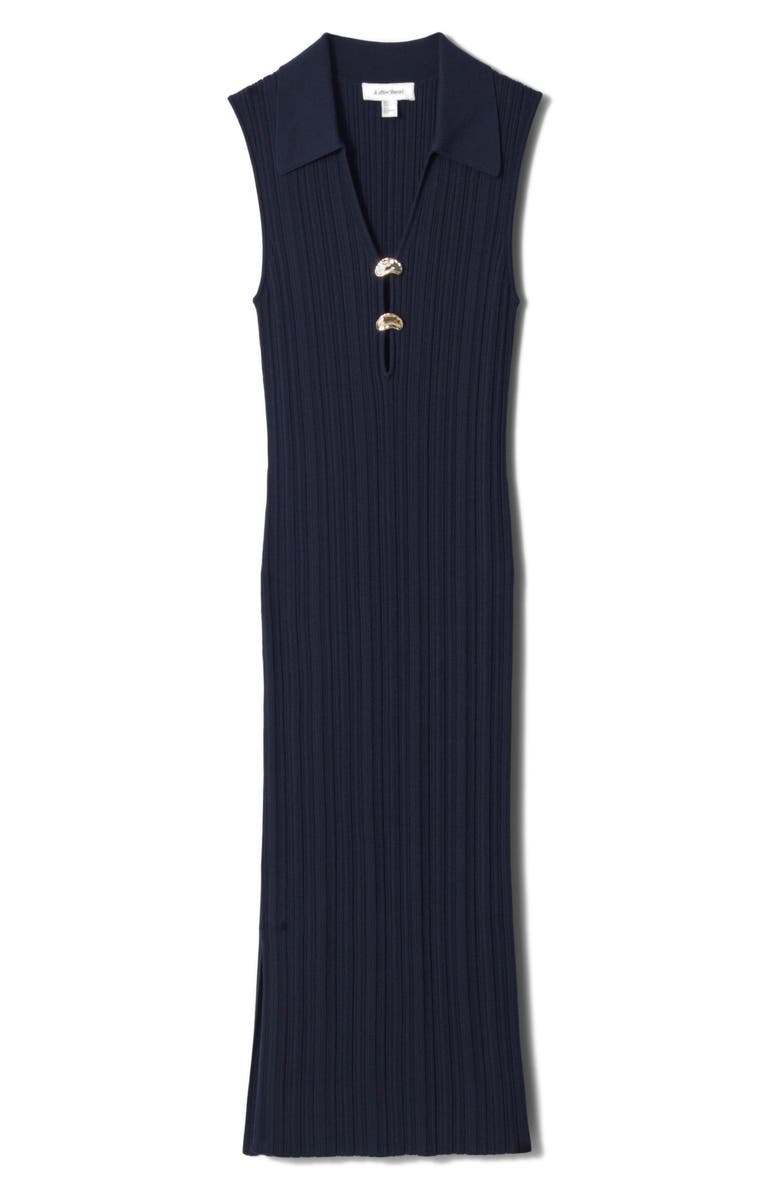 & Other Stories Sleeveless Rib Midi Sweater Dress, Alternate, color, Blue Dark