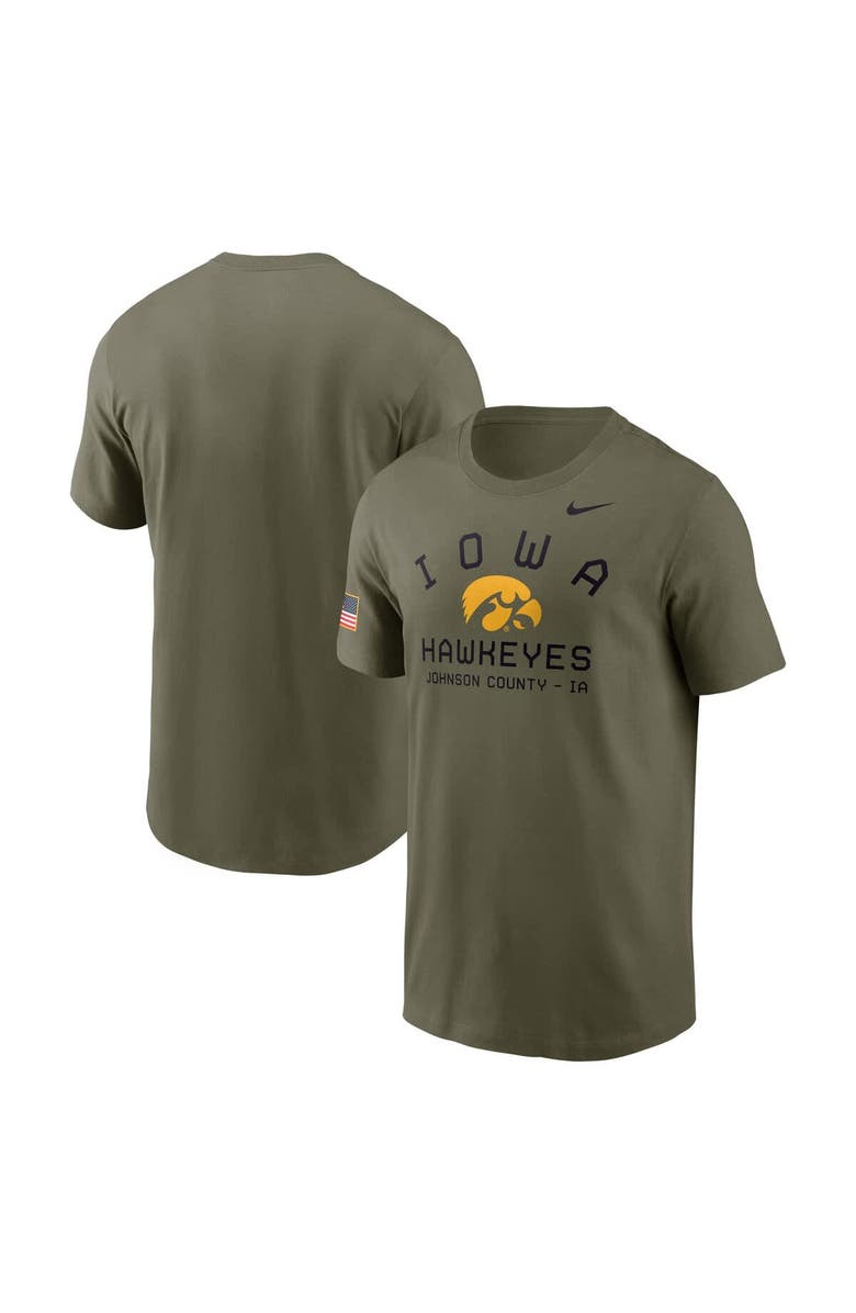 Nike Men's Nike Olive Iowa Hawkeyes 2024 Military Appreciation Performance T-Shirt, Main, color, 