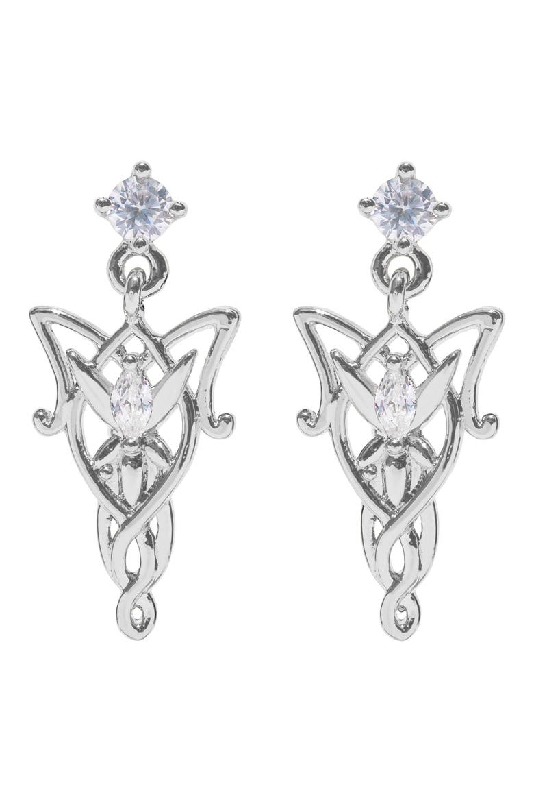 Elven Dangle Earrings, Main, color, SILVER