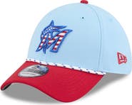 New Era Men's New Era Light Blue/Red Miami Marlins 2025 Fourth of July 39THIRTY Flex Hat
